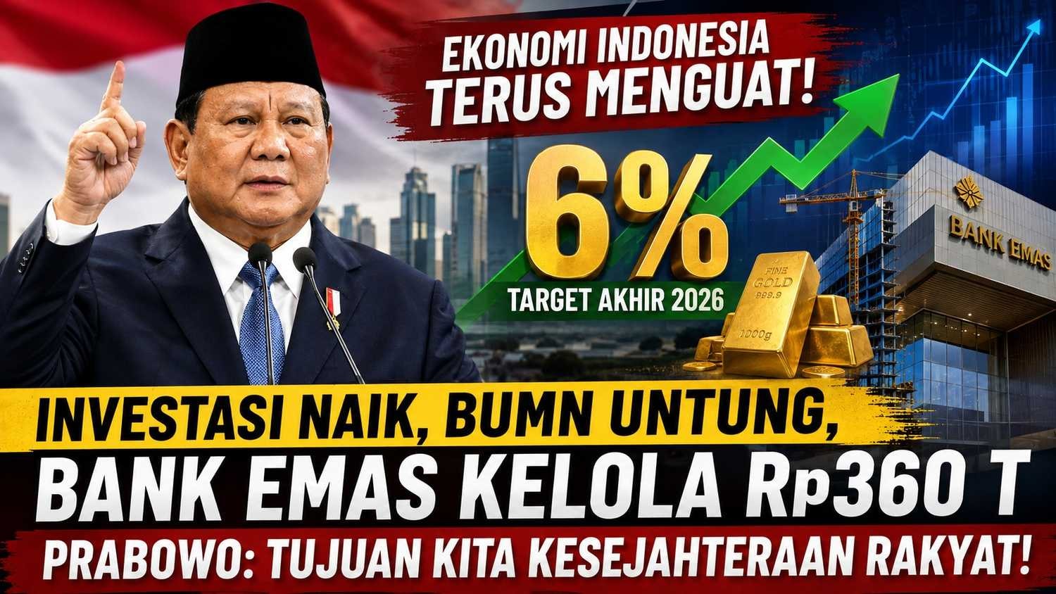 Prabowo Yakin Ekonomi Indonesia Tembus 6 Persen, Investasi dan BUMN Jadi Penopang Utama