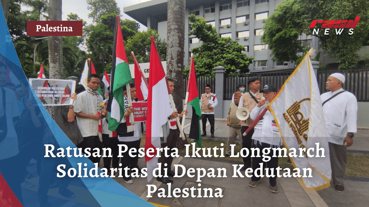 Ratusan Peserta Ikuti Longmarch Solidaritas di Depan Kedutaan Palestina
