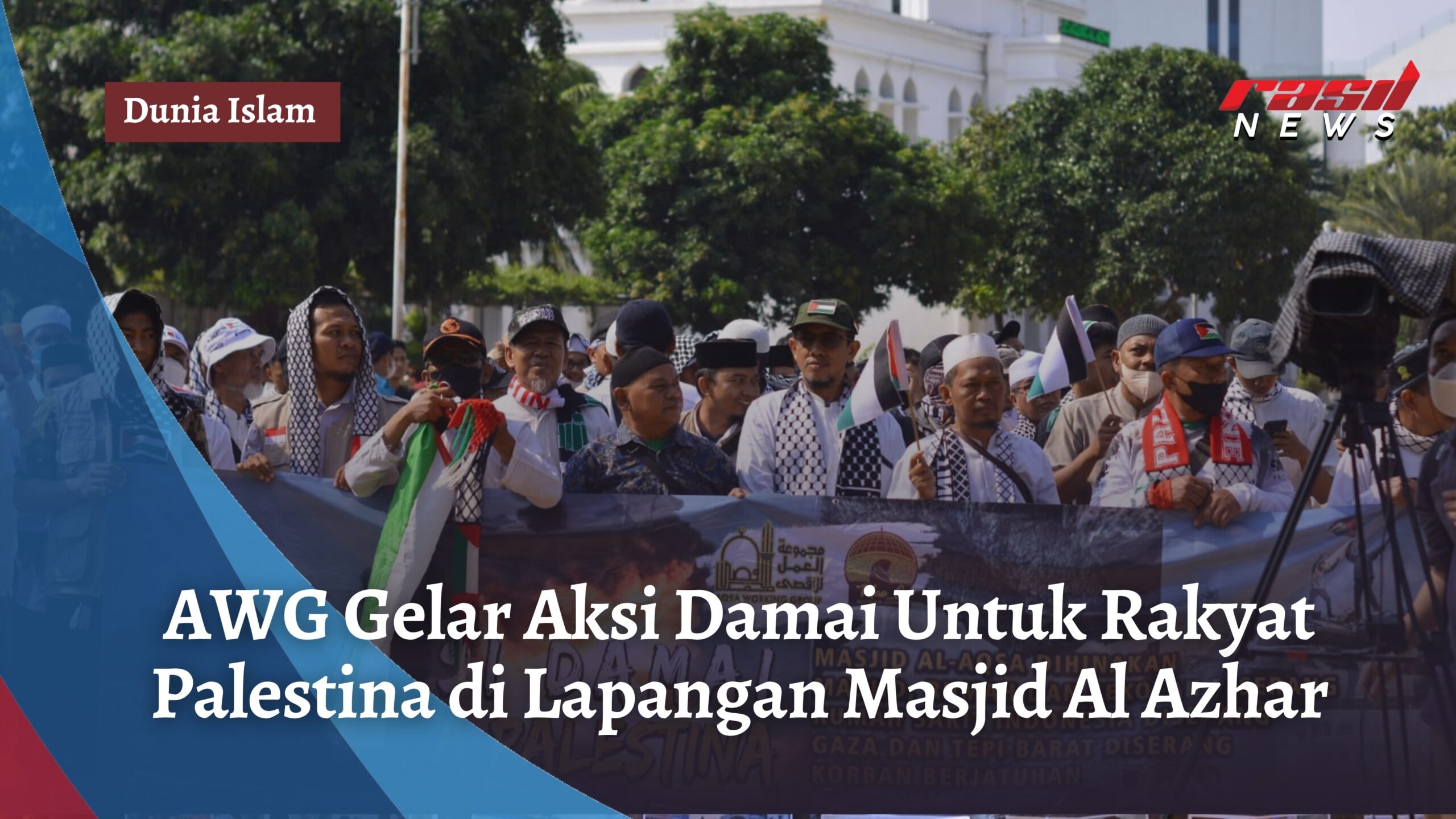 AWG Gelar Aksi Damai Untuk Rakyat Palestina di Lapangan Masjid Al Azhar