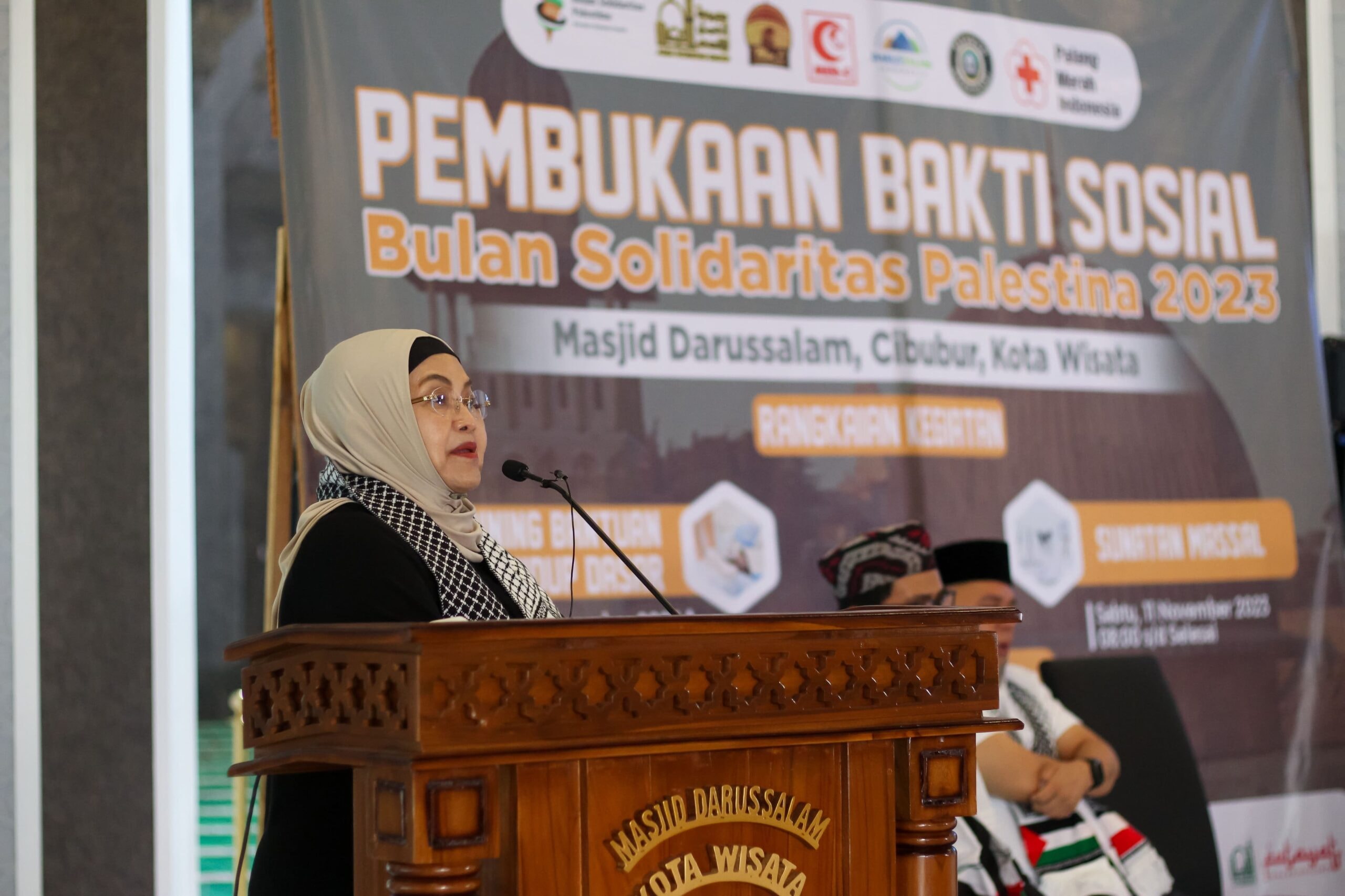 Eks Menkes RI Siti Fadilah Buka Kegiatan Baksos Bulan Solidaritas Palestina 2023