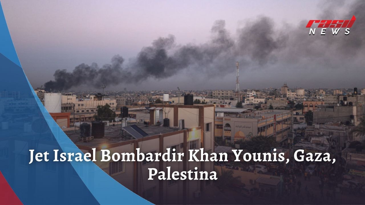 Jet Israel Bombardir Khan Younis, Gaza, Palestina