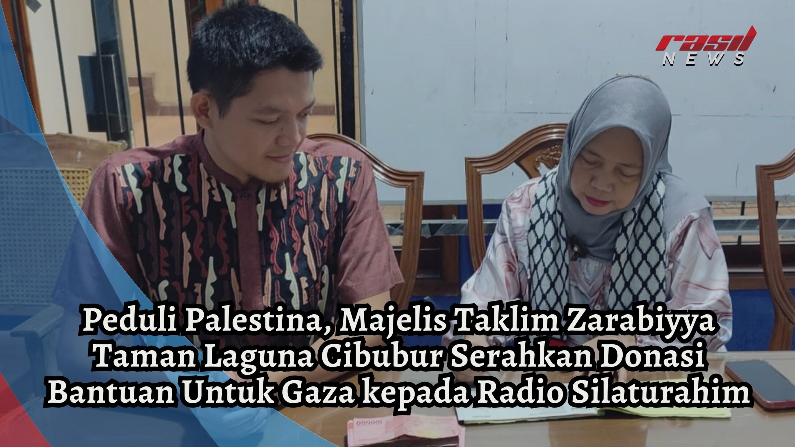 Peduli Palestina, Majelis Taklim Zarabiyya Taman Laguna Cibubur Serahkan Donasi Bantuan Untuk Gaza kepada Radio Silaturahim