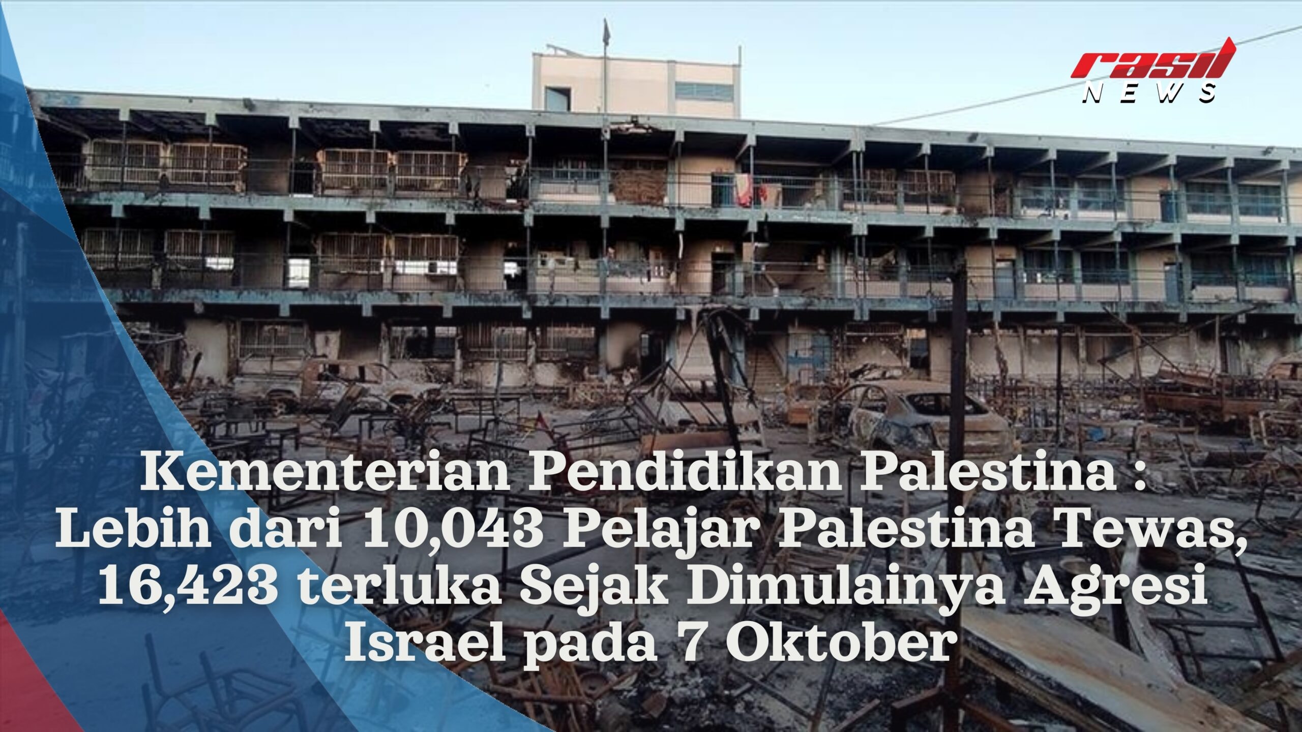 Kementerian Pendidikan Palestina : Lebih dari 10,043 Pelajar Palestina Tewas, 16,423 terluka Sejak Dimulainya Agresi Israel pada 7 Oktober