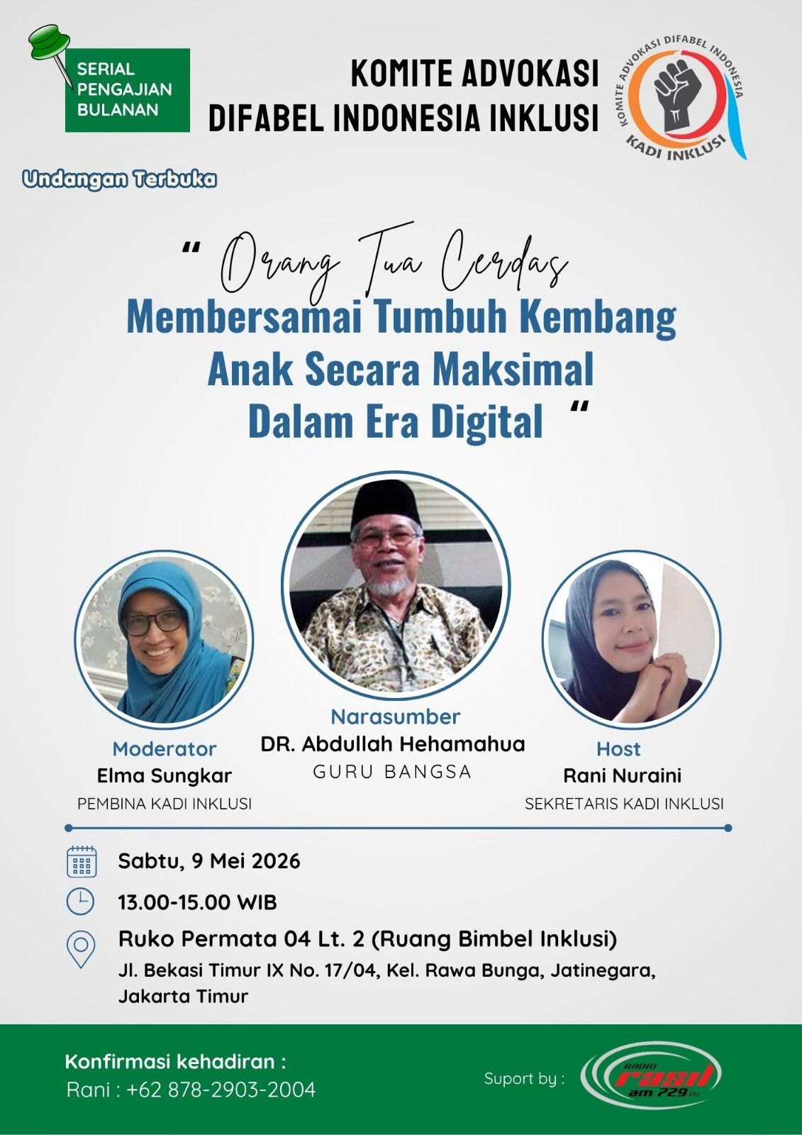 Komite Advokasi Difabel Indonesia Inklusi Ajak Orang Tua Pahami Pendampingan Anak di Era Digital
