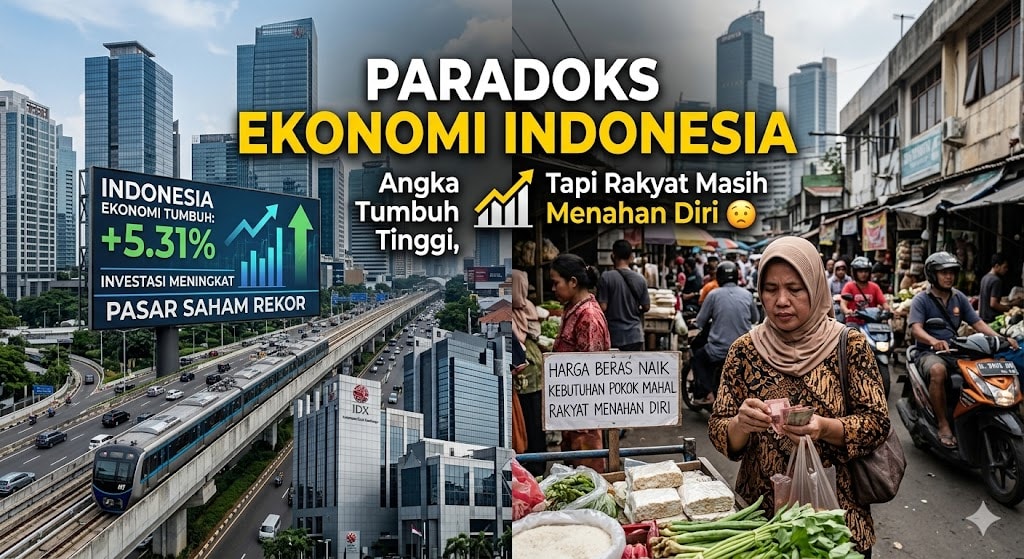 Paradoks Ekonomi Indonesia: Angka Tumbuh Tinggi, Tapi Rakyat Masih Menahan Diri