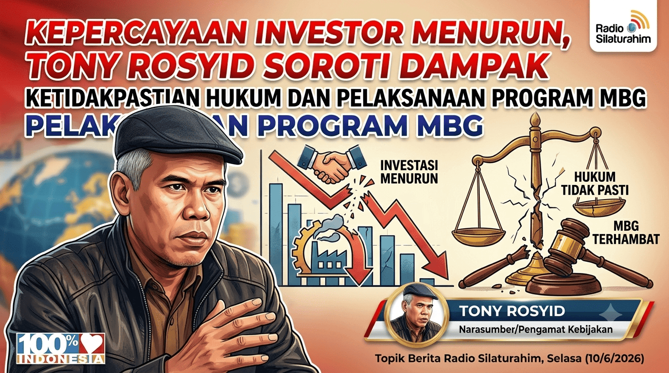 Kepercayaan Investor Menurun, Tony Rosyid Soroti Dampak Ketidakpastian Hukum dan Pelaksanaan Program MBG