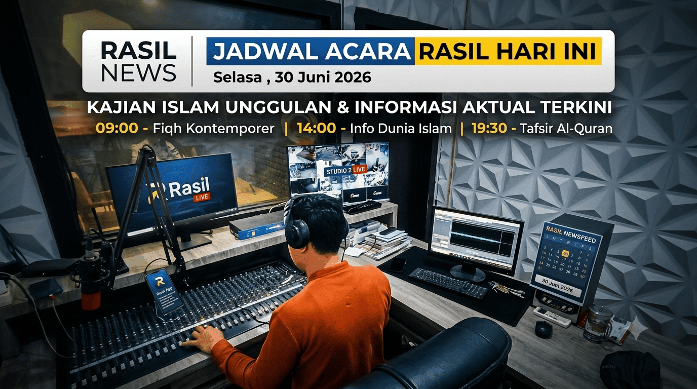 Jadwal Acara Rasil Hari Ini, Selasa (30/06/26), Beragam Kajian Islam dan Informasi Aktual