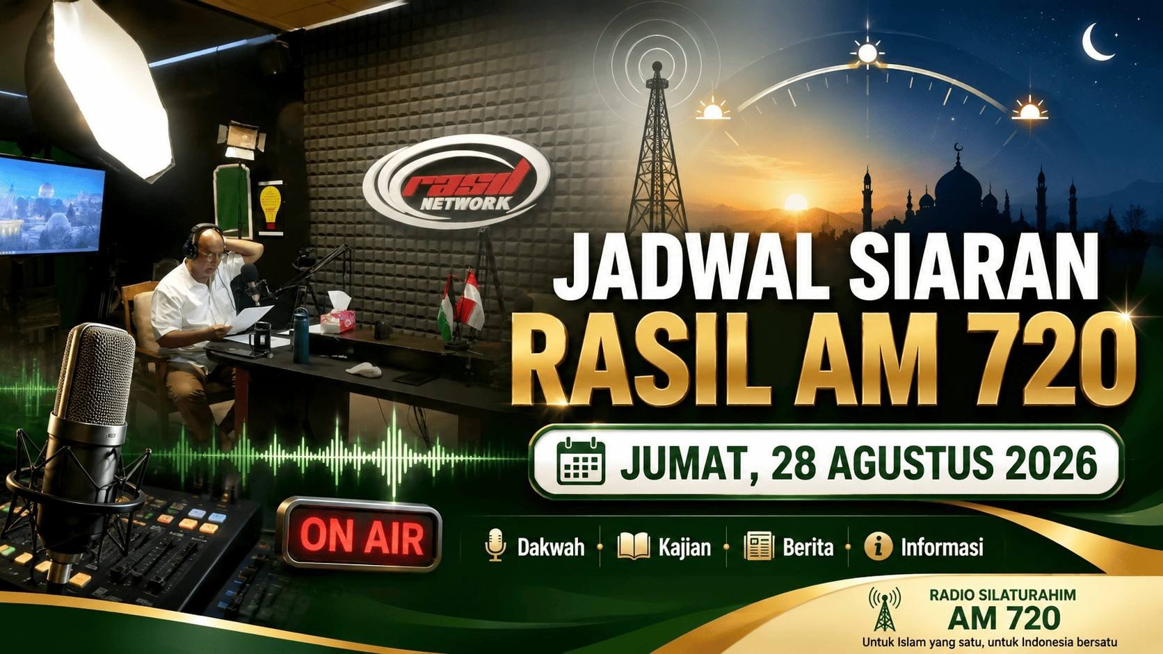 Rasil AM 720 Hadirkan Ragam Program Dakwah dan Informasi, Ini Jadwal Siaran Jumat 28 Agustus 2026