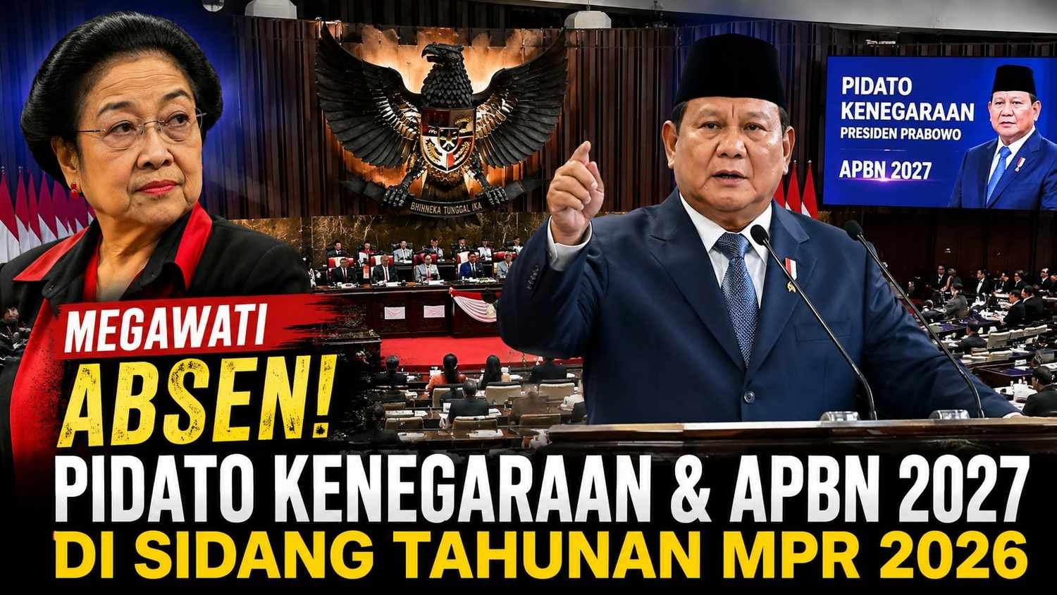 Megawati Absen di Sidang Tahunan MPR 2026, Prabowo Sampaikan Pidato Kenegaraan dan Arah APBN 2027