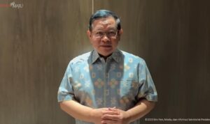 Sekretaris Kabinet Pramono Agung memberikan penjelasan terkait larangan bukber dari Presiden Jokowi (tangkapan layar/Rasilnews)