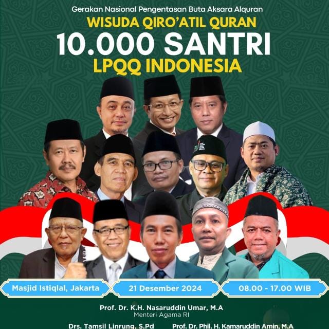 Pengentasan Buta Aksara AlQuran, 10.000 Santri LPQQ Diwisuda Di Masjid Istiqlal Jakarta